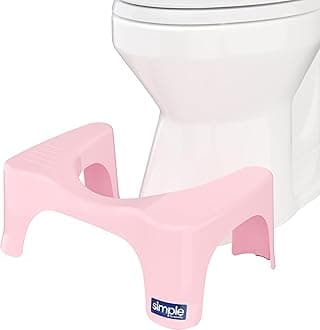 The Original Bathroom Toilet Stool Curve Lightweight with Sleek and Modern Design, Pink, 7"
