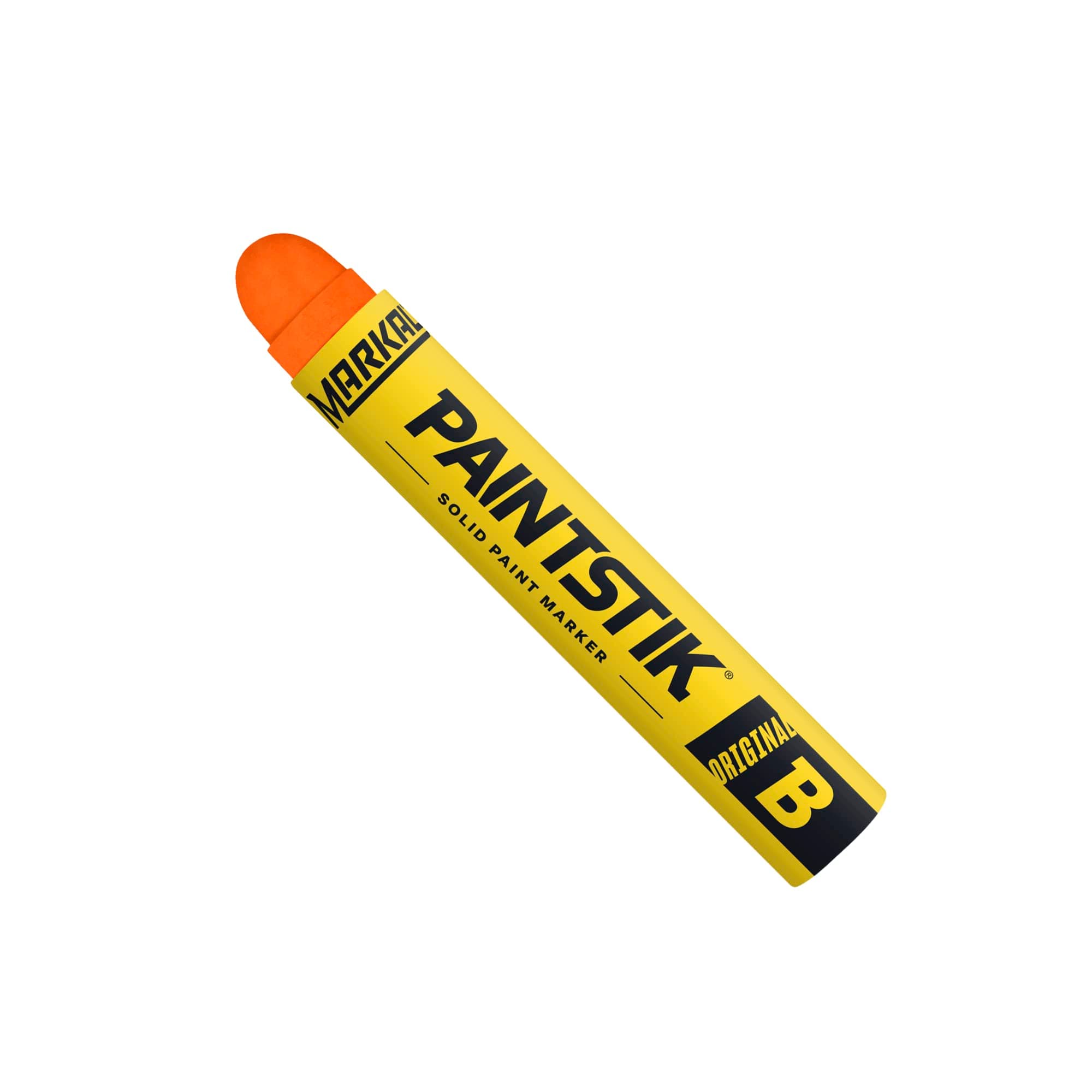 82834- Paintstik Original B Solid Paint Marker- Works on Rough, Rusty, Smooth, or Dirty Surfaces, Weather and UV-Resistant, Fluorescent Orange (Pack of 12)Made in USA