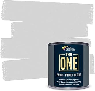 THE ONE All-In-One Paint & Primer - Light Grey Satin, 250 ml | Multi-Surface 1 Coat Formula | Easy Indoor & Outdoor Decorating for Home & Garden Walls, Floors & Furniture | Water-Based & Low VOC