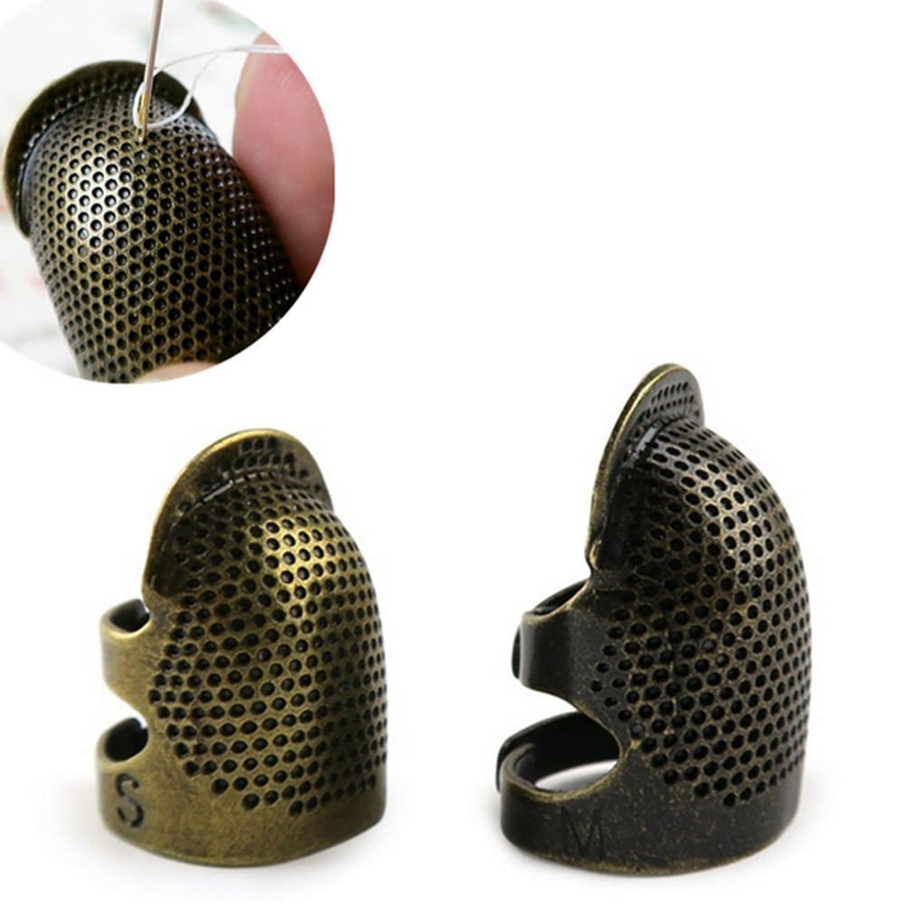YAMATE Metal Thimble Finger Protector Finger Metal Shield Protector Pin Needles Sewing Quilting Craft Accessories DIY Sewing Tools (M)