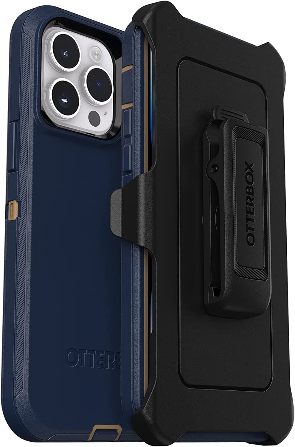 OtterBoxiPhone 14 Pro Max (ONLY) Defender Series Case - BLUE SUEDE SHOES (Blue), rugged & durable, with port protection, includes holster clip kickstand