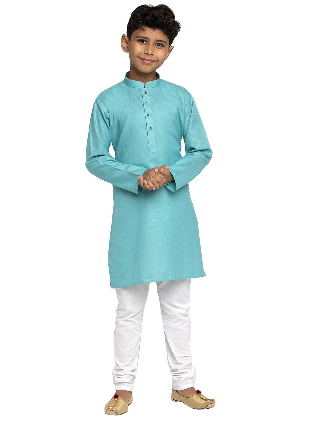 KRAFT INDIA Kids Boys Solid Cotton Kurta Pyjama set
