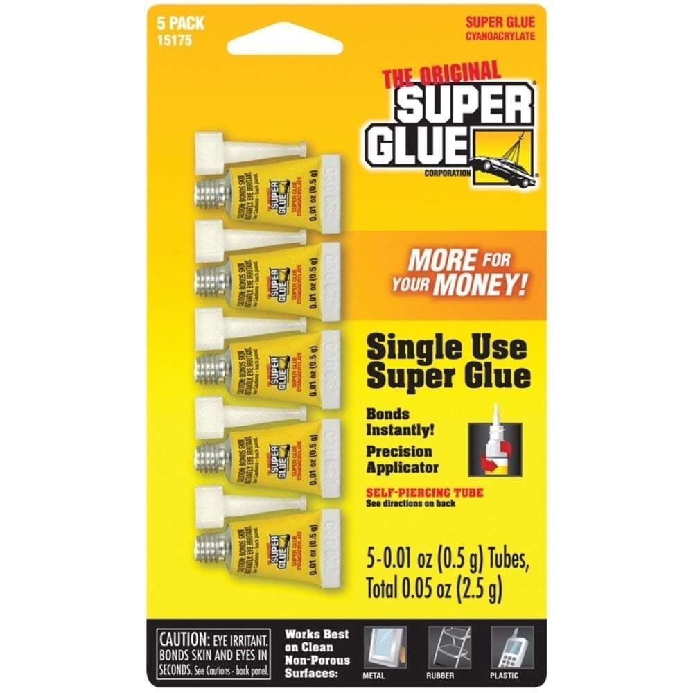 1 Pack of 5 Single Use Super Glue (Pack of 3)