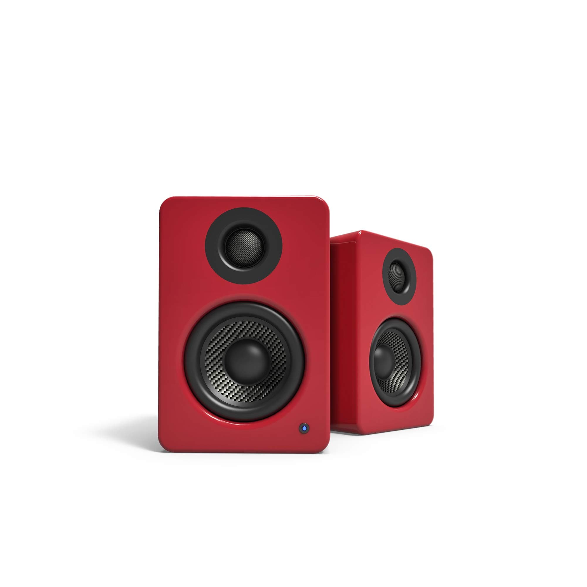 YU2GR PC Gaming Desktop Speakers | 3 Composite Drivers | 3/4 Silk Dome Tweeter | Class D Amplifier | 100 Watts | Built-in USB DAC | Subwoofer Output | Pair | Gloss Red