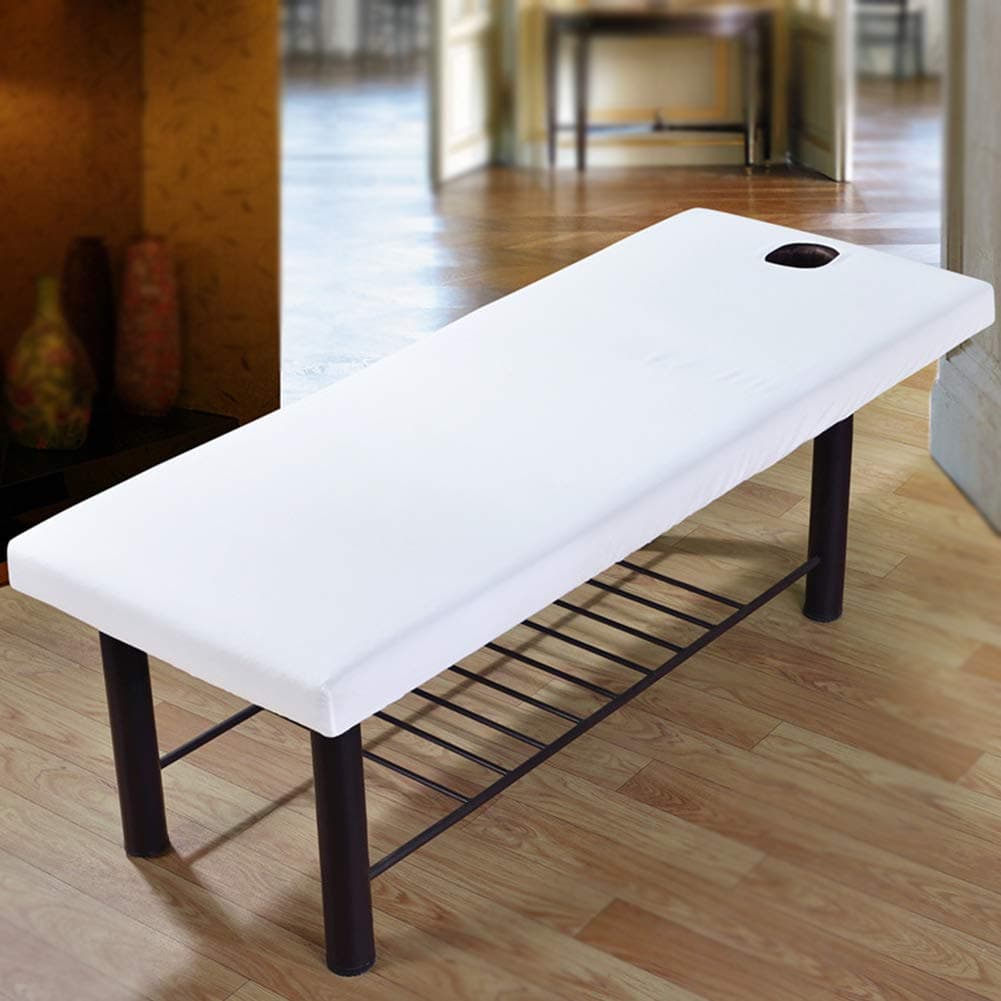 Massage Table Cover Sheet, Elastic All-Round Wrap Massage Bed Cover with Face Hole for Beauty Salon Spa