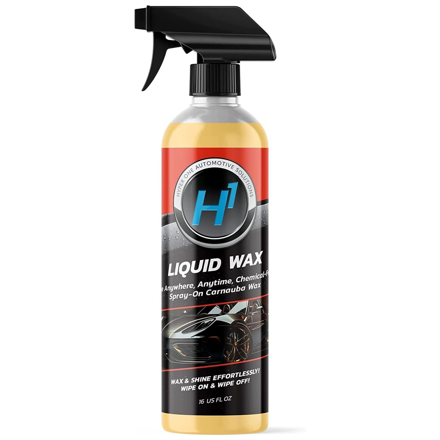 Hyper One 3 in 1 Liquid Car Wax, 16 fl oz, High Gloss Carnauba Wax Spray for Exterior Detailing, Multi-Surface Carnauba Easy Car Wax Polish, For Trucks & SUVs - 8 Small Car Wash Capacity