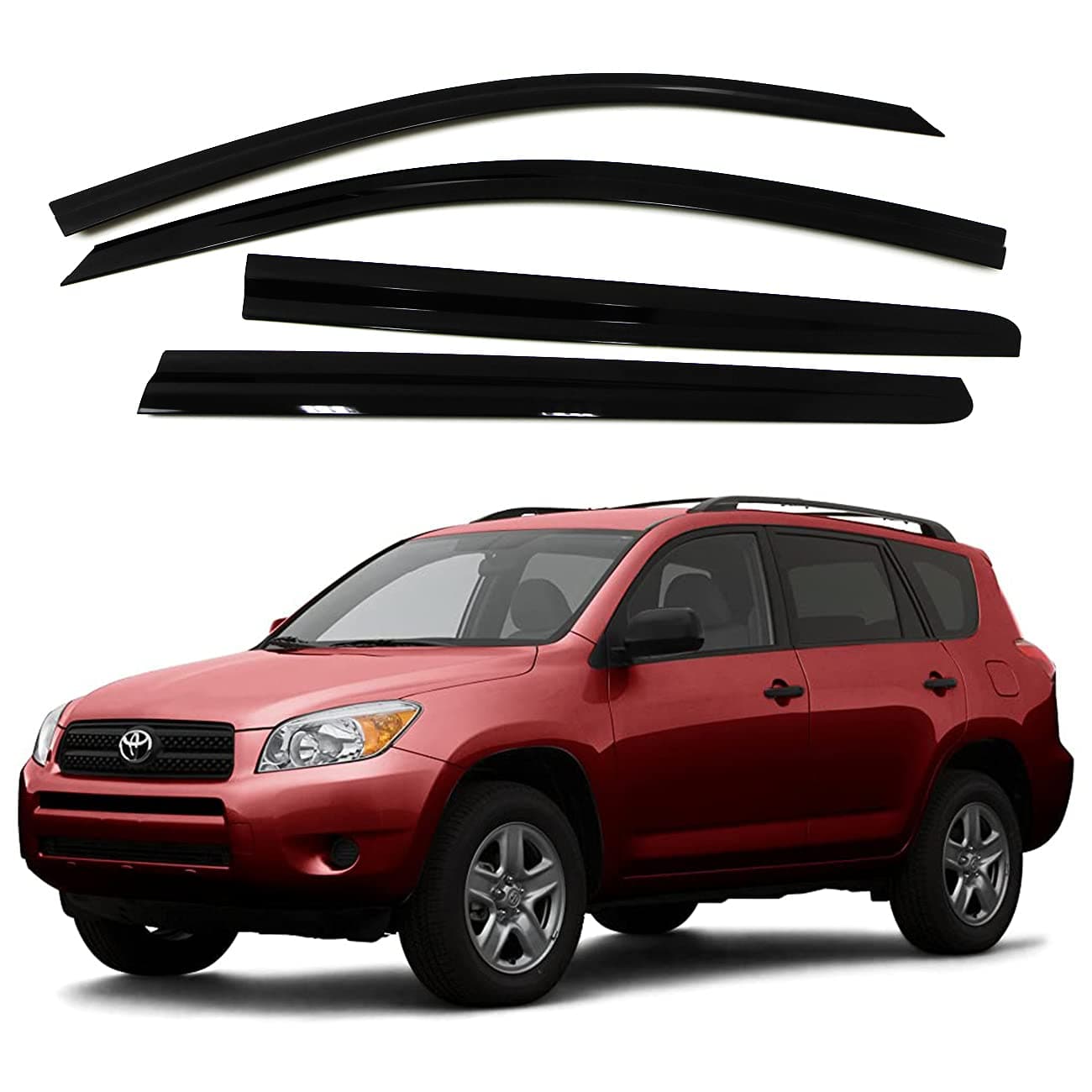 AUTO CLOVER A170 Smoke Window Vent Sun Visors Rain Guards for RAV4 2006~2012 Out Channel Visor