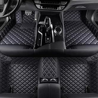 Custom Personalized Floor Mats for Cars，Luxury Full Coverage All Weather Car Floor Mats，Anti-Slip Leather Car Mat Set ，Custom Floor Mats for 99% of Cars, Trucks & SUVs (Pure Black)
