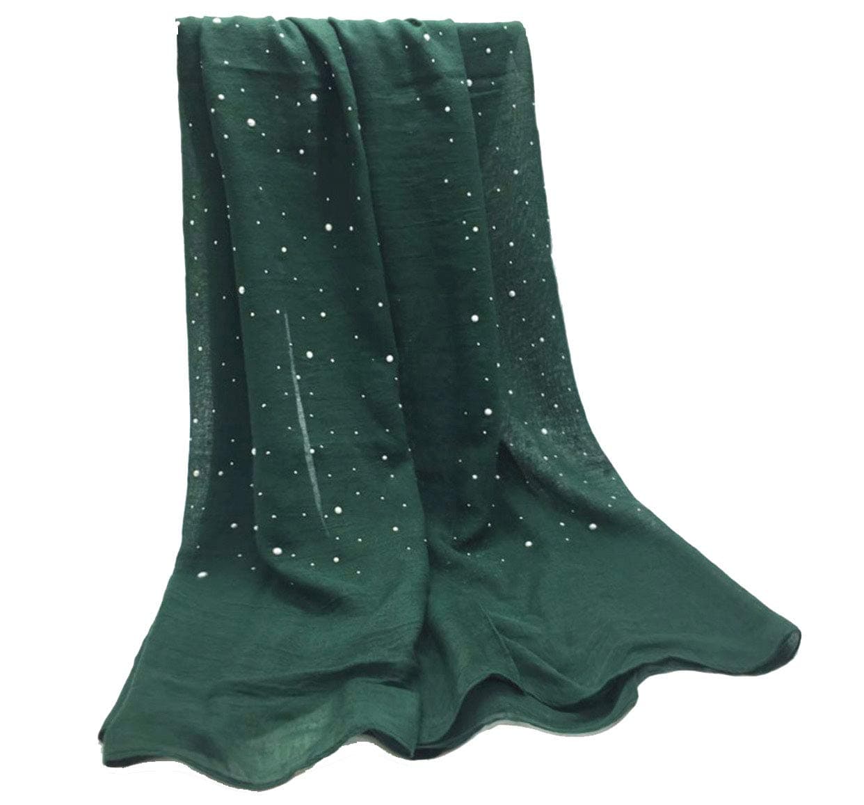 Urban Lipi New plain solid fringed cotton pearls studs nice beads women scarf foulard Muslim hijabs wraps