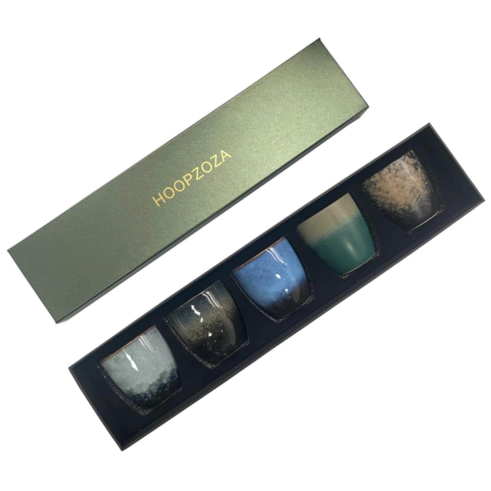 Espresso Coffee Cup Handmade 5 pcs Tea Cup Set Multicolour Gift Box150ml for Turkish Tea Cappuccino Latte(B-5)