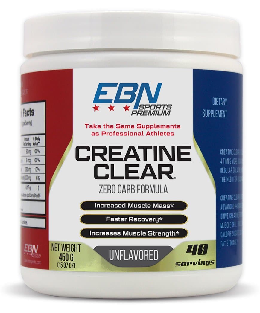 Creatine Clear- Patented Zero Carb, Sugar Free Creatine/Beta-Alanine Blend - Over 4X More Effective vs Creatine Monohydrate - Increase Muscle Mass, Strength, Recovery Time- Unflavored- 40 Serv