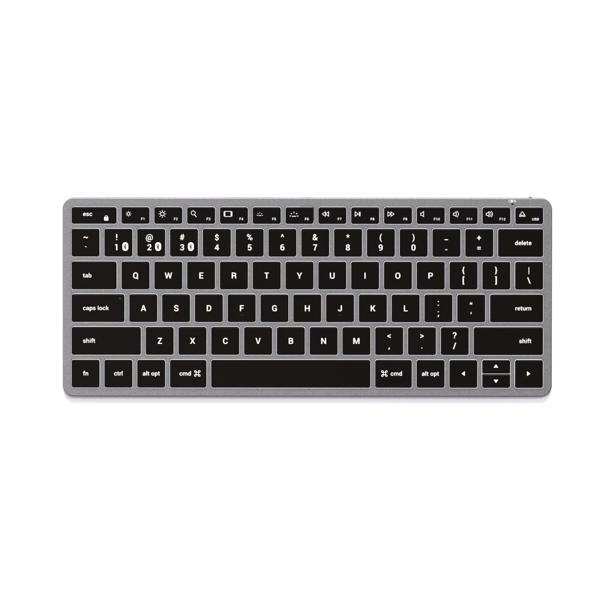 Slim X1 Bluetooth Backlit Keyboard – Illuminated Keys & Multi-Device Sync – for M2/ M1 MacBook Pro/Air, M2/ M1 iPad Pro/Air, M2 Mac mini, iMac M1 (Space Grey)