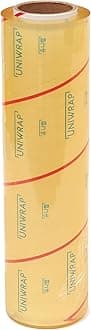 - VisionTechShop Uniwrap 1 roll of Food wrapping Plastic Cling Meat Film for Manual & Automatic Overwrap, 13 micron, 18" x 3379', MADE IN KOREA