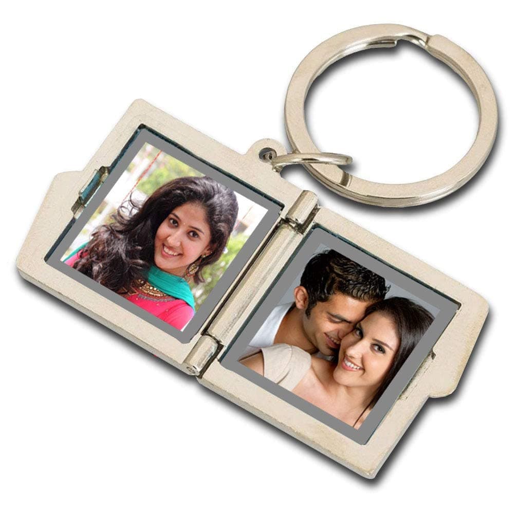 exciting Lives Personalized Two Frame Photo Frame Keychain - Gift for Valentines, Valentine's Day, Anniversary, For Brother, Sister, Friends, Boyfriend, Girlfriend, Wife, Husband, Friendship Day