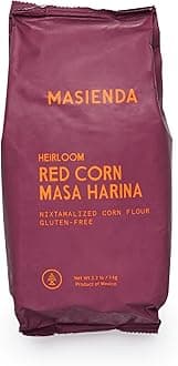 Masienda Heirloom Red Corn Masa Harina/Flour. Nixtamalized Corn Flour Perfect for Corn Tortillas, Tamales, Tostadas, Pupusas, Arepas and More. Gluten-Free, Non-GMO, Preservative-Free. 2.2 Pounds.