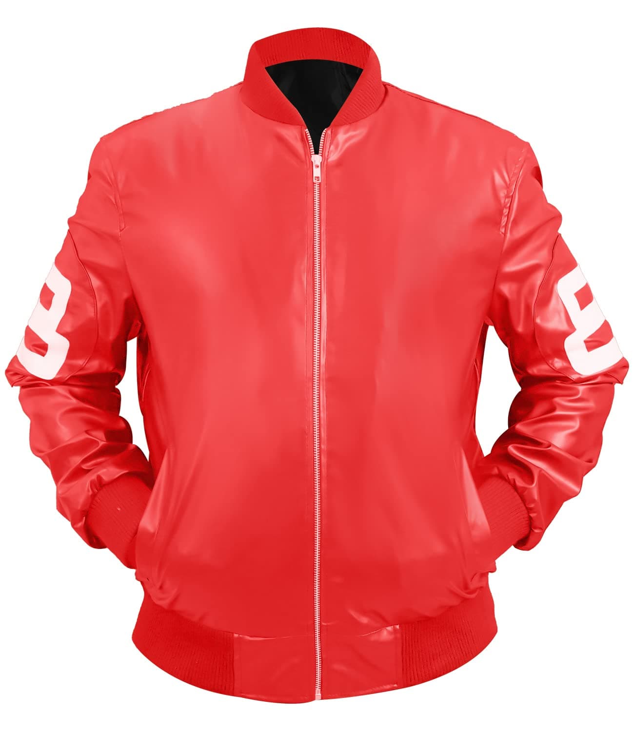 William JacketMen's 8 Ball Pool Red Jacket Michael Hoban Bomber Faux Leather Jacket, XS-3XL