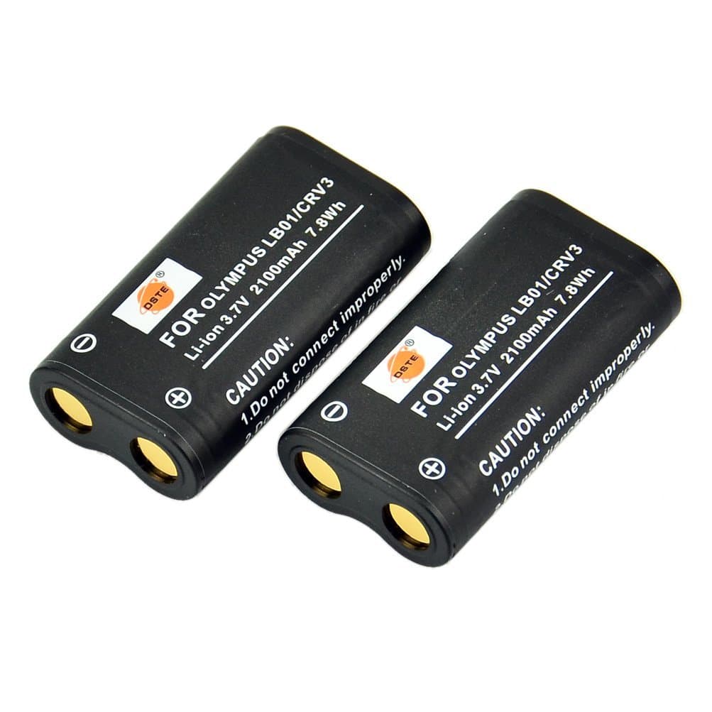 DSTE 2X CR-V3 Replacement Li-ion Battery for Olympus C3000 C3040 C-40Z 2100UZ 3030 3040Z 4000 5050 740 750 730 4040 Camera as LB-01