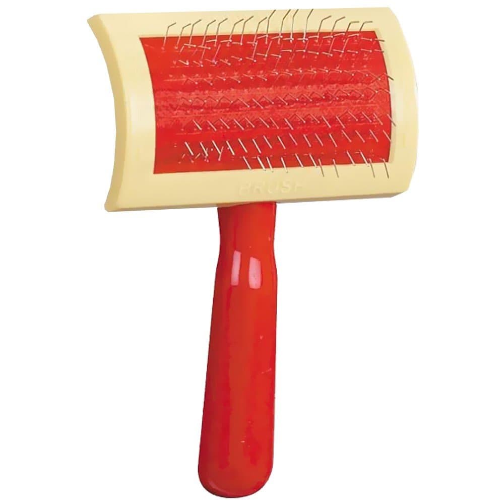 Oscar Frank Universal Standard Plastic Handle Soft Pet Slicker Brush, Small