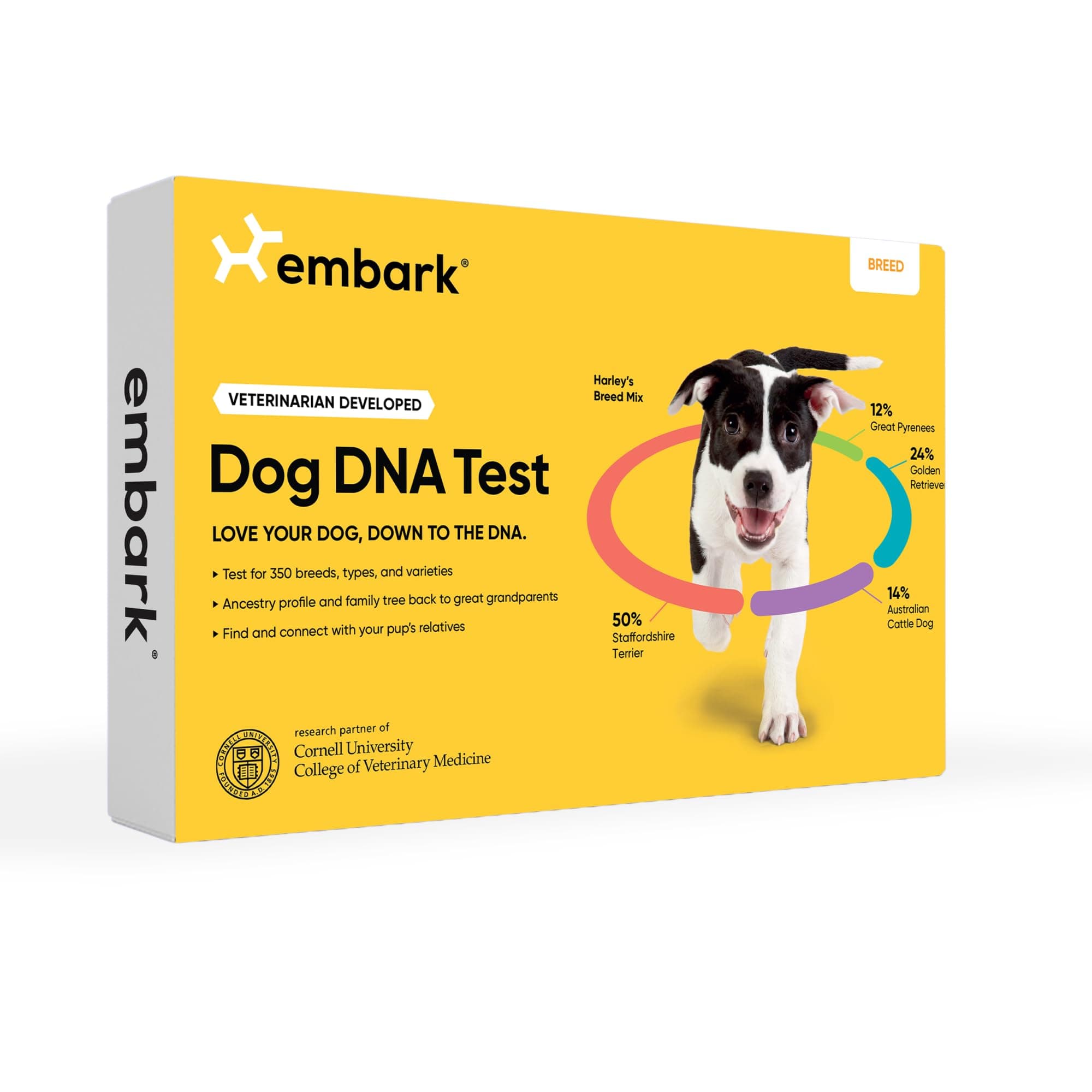 Breed Identification Kit - Most Accurate Dog DNA Testing Kit - 99% Breed Ancestry Accuracy for Mixed Breed Dogs - Plus Relative Finder & Family Tree