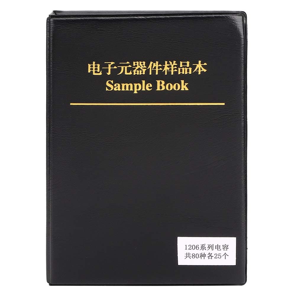 Walfront Sample Book 1206 Series 80 Value Capacitors Assortment Kit Electron Components Sample Book Kit Black
