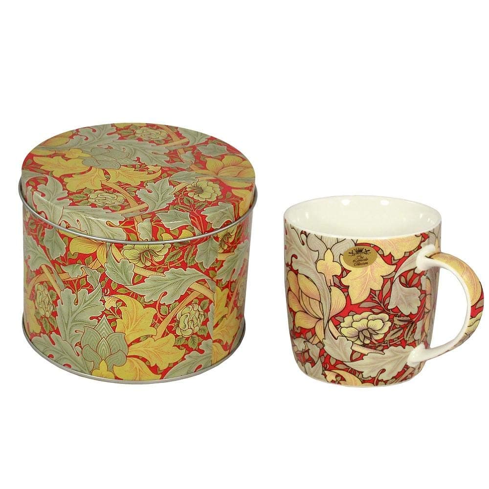 LEONARDO William Morris Tin with Coffee and Tea Mug - Ships the Same Business Day, Order by 10 AM Pacific Time