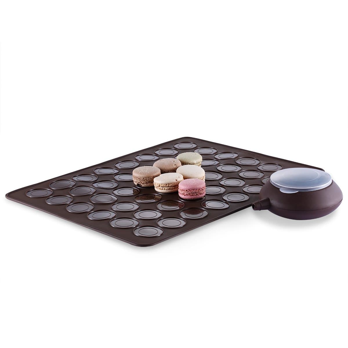 Macaron Kit - French Designed Macaron Kit - Orginal Design 48 Macaron Baking Sheet with Batter Dispenser