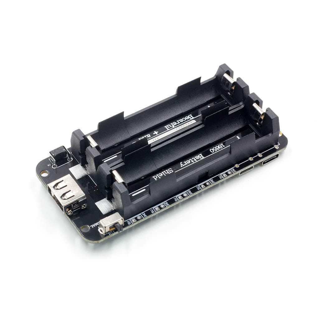 VAILANG Two Voltage 18650 Lithium Battery Shield V8 Mobile Power Expansion Board Module 5V/3A 3V/1A Micro USB for ESP32 ESP8266 18650 Lithium Battery Shield Black