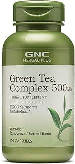 GNC Herbal Plus Green Tea Complex 500mg (California Only), 100 Capsules, Supports Metabolism