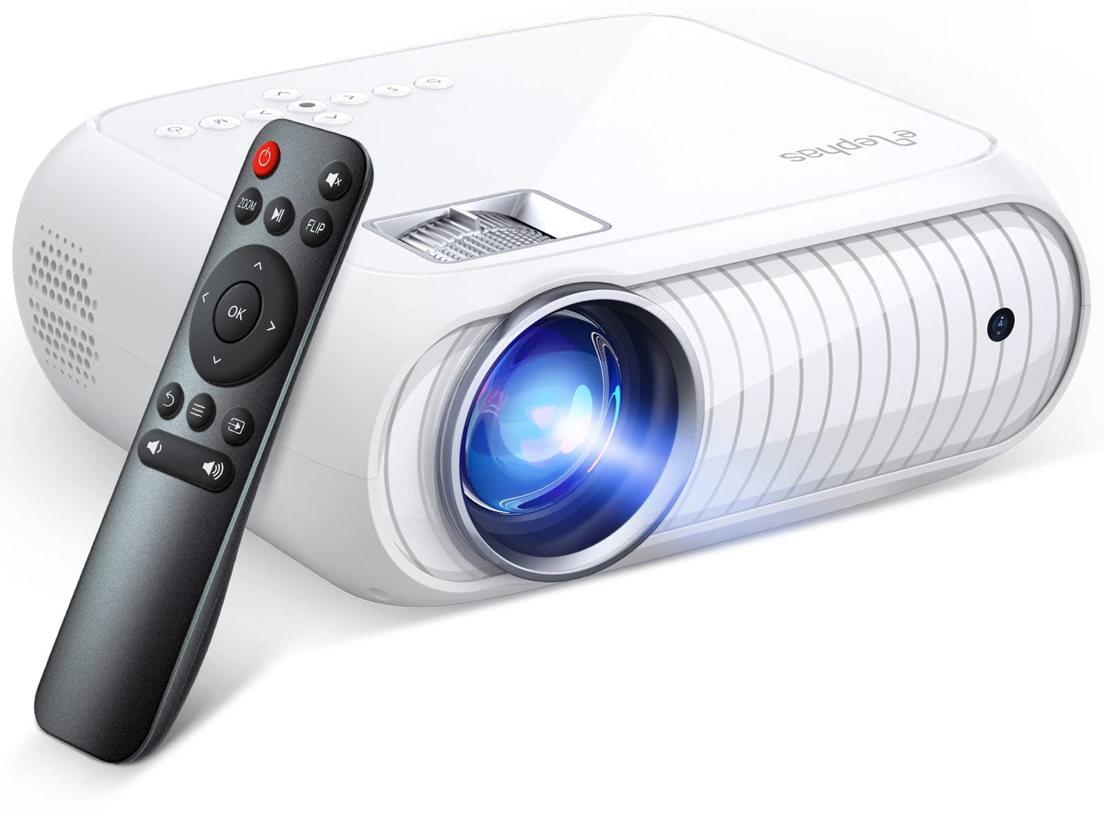 ELEPHAS Projector, Home Theatre projector 1080P Full HD Supported, Upgraded 12000 Lux Video Mini Projector Compatible with iOS/Android/Tablet/PC/TV Stick/USB/DVD/Game