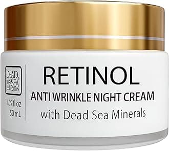 Moisturising Night Face Cream with Retinol – Nourishing & Anti-Aging Facial Moisturiser with Dead Sea Minerals for Women and Men – Skin Tightening for All Skin Types (50 ml)