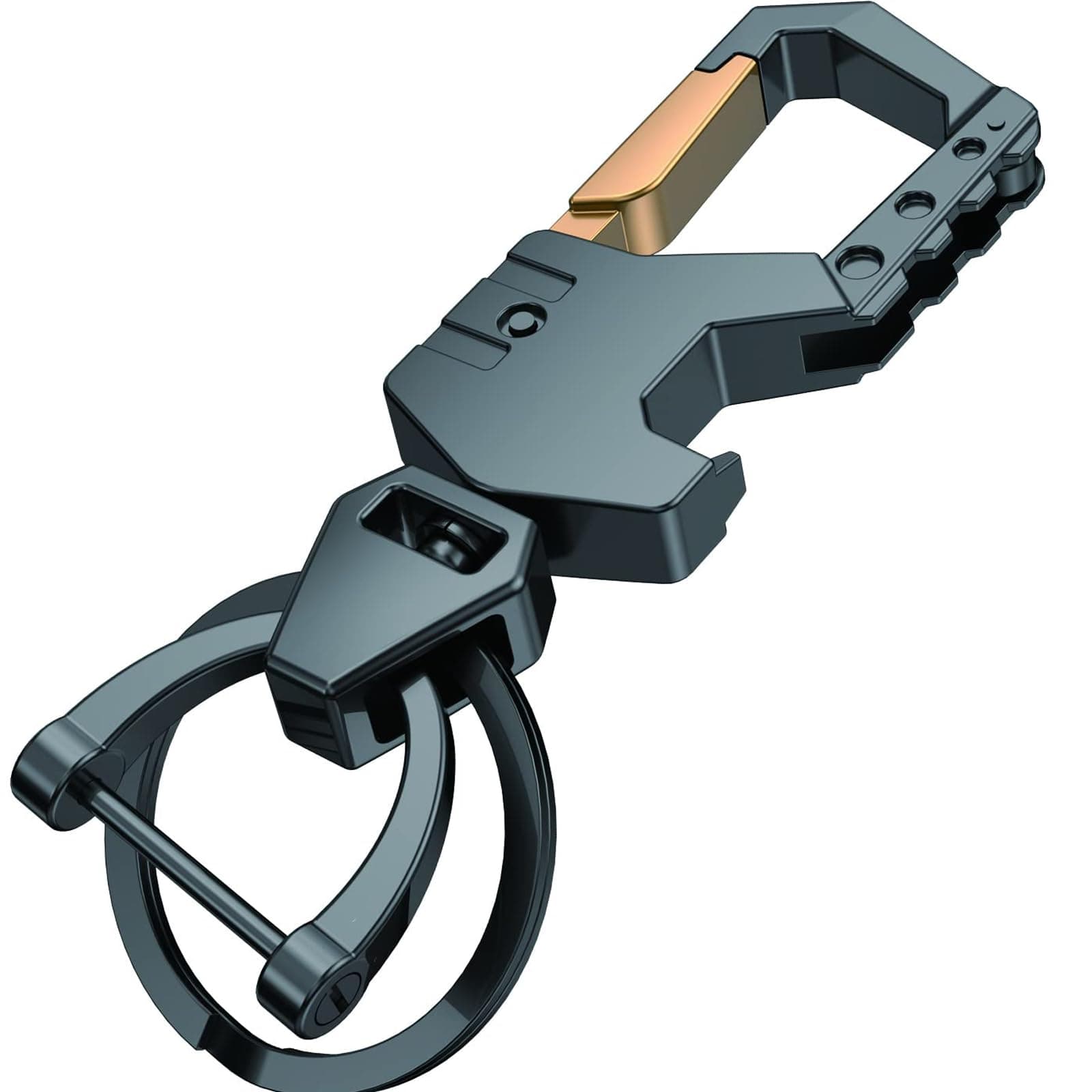 Heavy Duty Key Chain with (1 key ring and 1 D-ring),Bottle Opener,Carabiner Car Key Chains