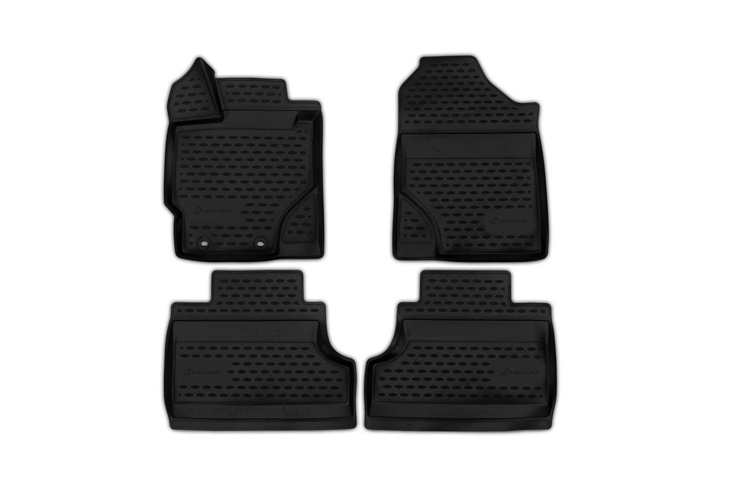 Element EXP.NLC.3D.48.66.210k Perfect Fit Premium Anti-Slip Rubber Floor Mats Toyota Yaris Year 10-14 Black