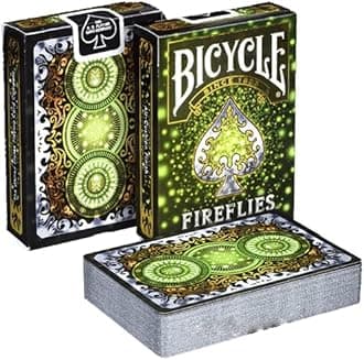 Straight Poker Supplies Bicycle Playing Cards Fireflies Design | Limited Edition Deck Pitch-Black with Glowing Effects