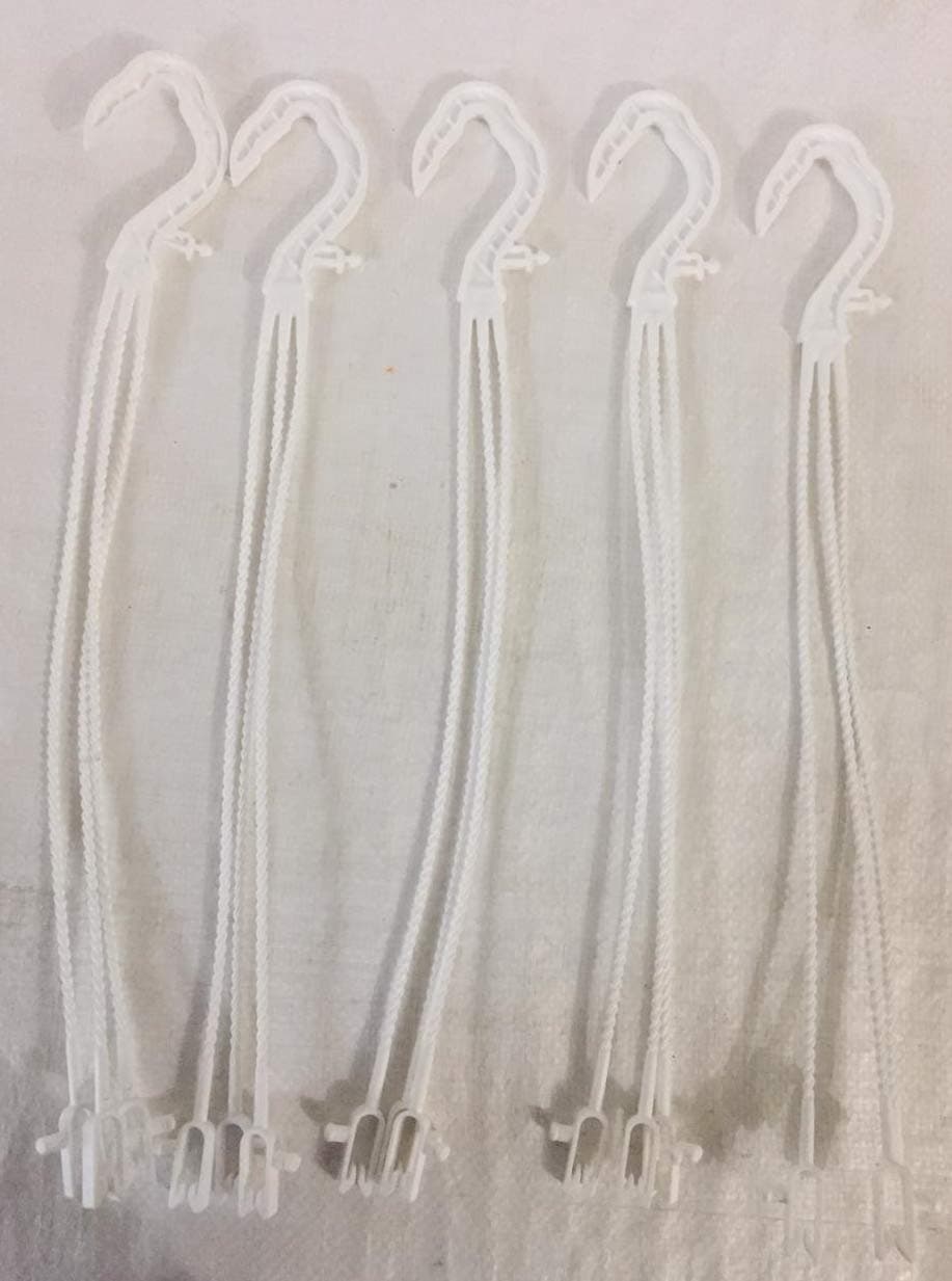 CAPPL Plastic Hanger for Planters, 30 cm Long (Pack of 12, White)