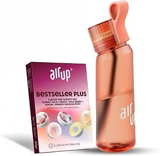 air up water bottle (22 oz) for school, sports, gym | includes 5 scent pods & straw | flavored bottle in orange – also for kids, boys, girls | no calories, sugar-free and suitable for carbonation