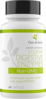 Casa de Sante FODMAP Digestive Enzymes, No High Inulin, Keto Carnivore Intolerance Support, 18 Multi Enzyme Amylase Bromelain Lipase Lactase Protease Papain Alpha galactosidase, More - No GMO