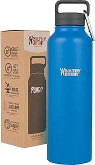 Healthy Human Stainless Steel Water Bottle | Double Walled Vacuum Insulated Water Thermos for Adults | Eco-Friendly Travel Bottles with Leak Proof Lid (Bahama, 40 oz / 1183 ML)