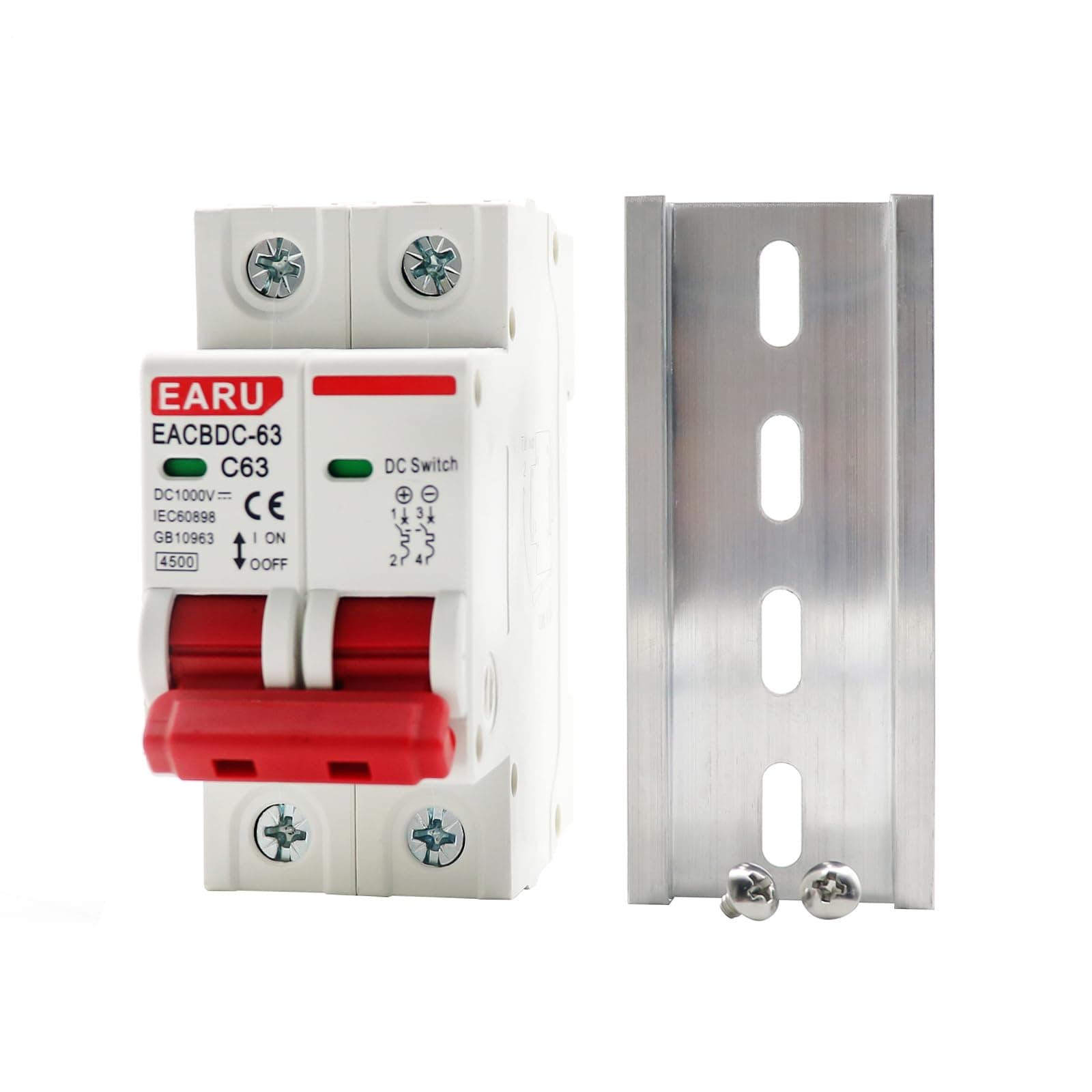 DC 1000V Solar Mini Circuit Breaker Overload Protection Switch 6A/10A/16A/20A/25A/32A/40A/50A/63A 2P DC1000V Photovoltaic MCB PV (16A)