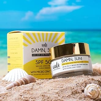 Auli Damn, Sun! Sunscreen SPF 50 PA+++ with Micro Zinc Oxide, Calendula & Himalayan Cherry | Lightweight, Sweat-Proof & Hydrating Sun Protection | 50 g