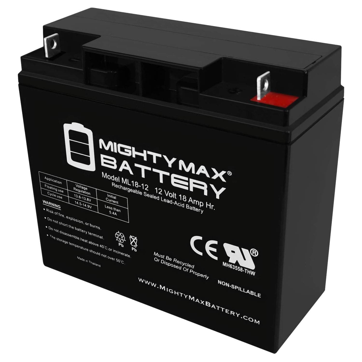 Mighty Max Battery ML18-12 - 12V 18AH Replacement Battery for DR Power Field Mower 10483 104837