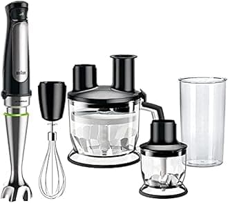 MultiQuick 7 Hand Blender MQ 7085x with ActiveBlade Technology, 1000 Watts, Food Processor, Chopper, Whisk, BPA-FREE Beaker - Black