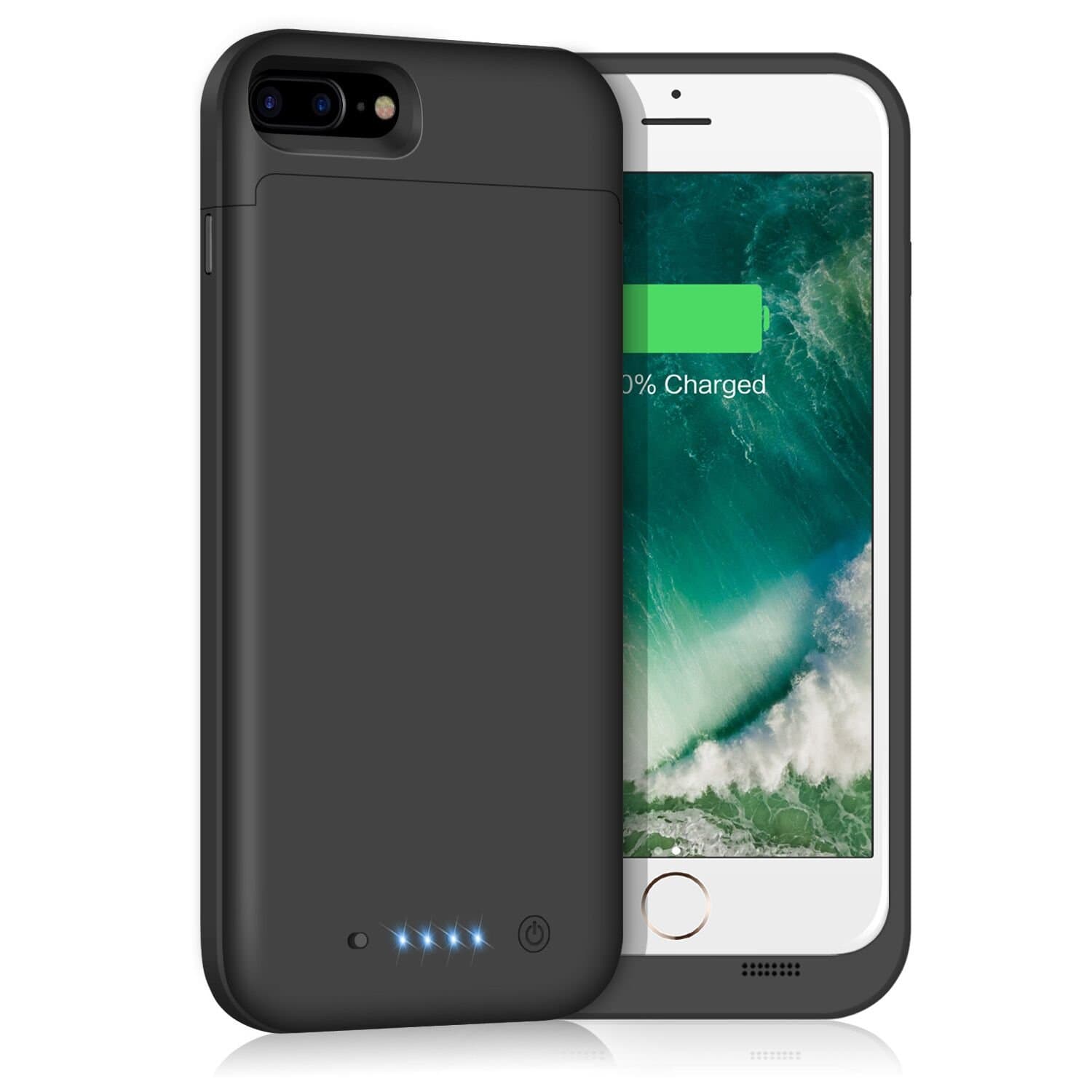 Battery Case for iPhone 8 plus/7plus,7000mAh Protective Rechargeable Charger Case External Battery Pack for iPhone 7plus/8plus Portable Backup Charging Case Battery Power Bank (5.5 inch) (Black)