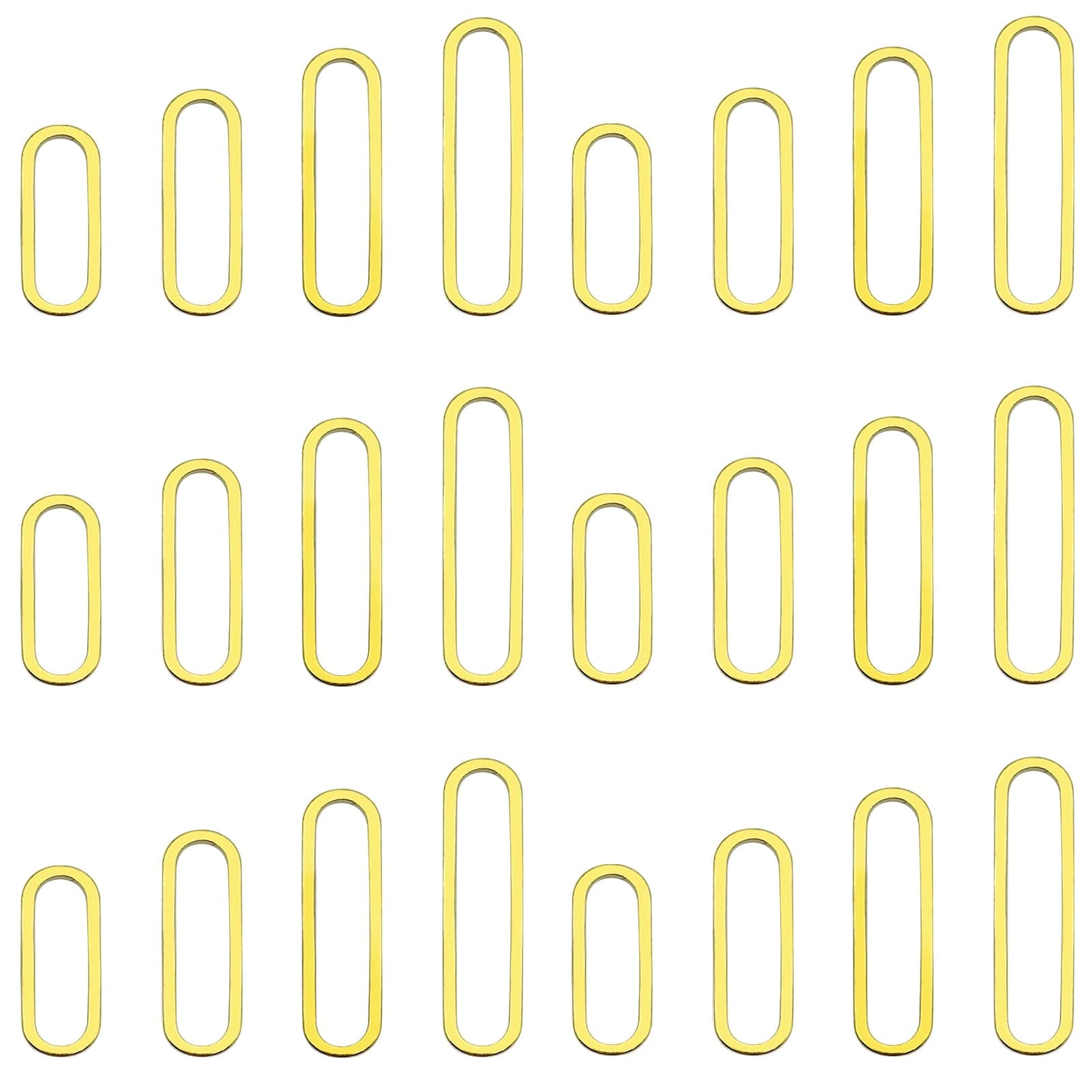 80Pcs 4 Size Oval Blank Frame Stainless Steel Earring Pendant for Earring Making