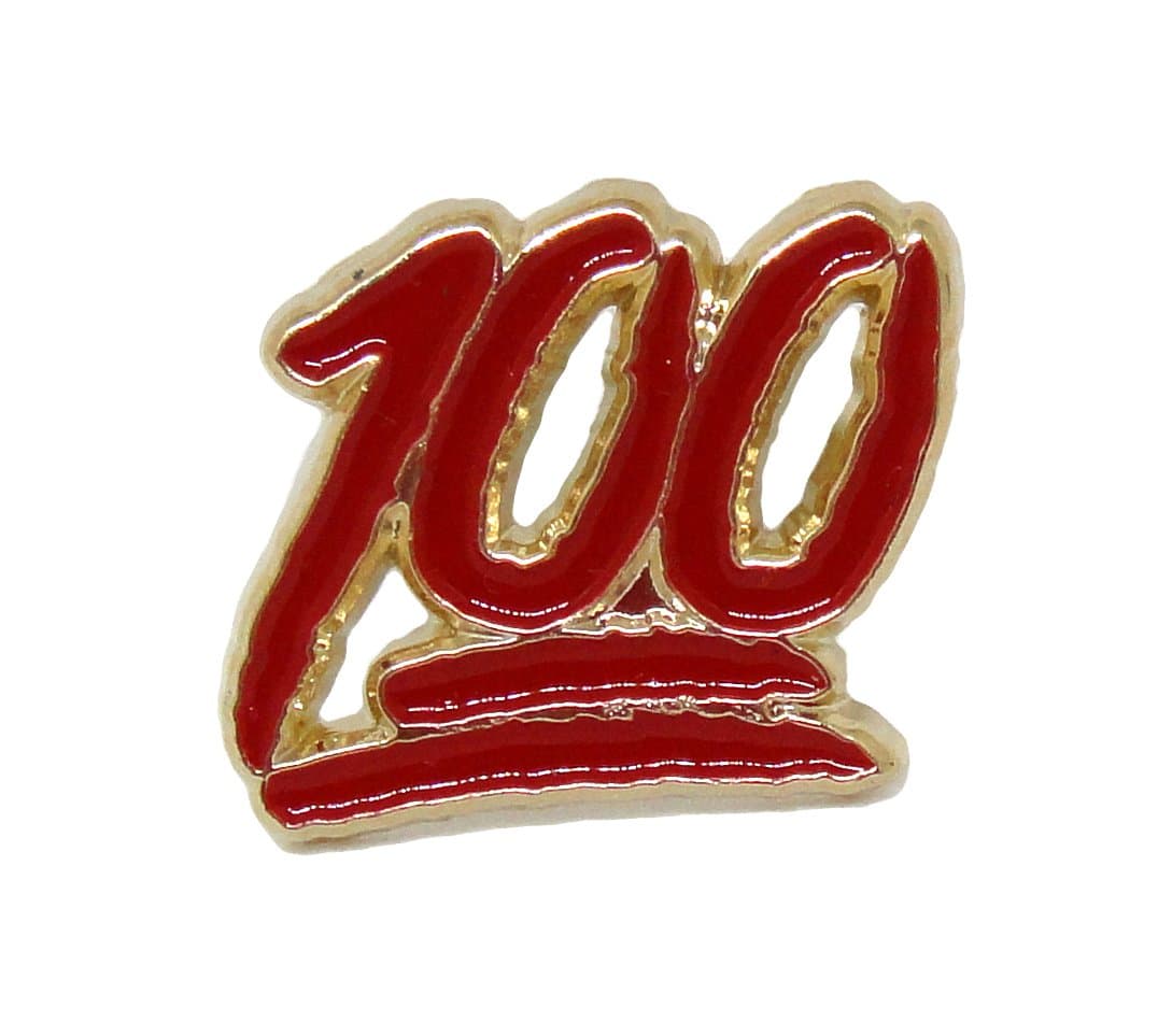 One Hundred Lapel Pin - Keep It Real Perfect Score Exam Enamel Pin