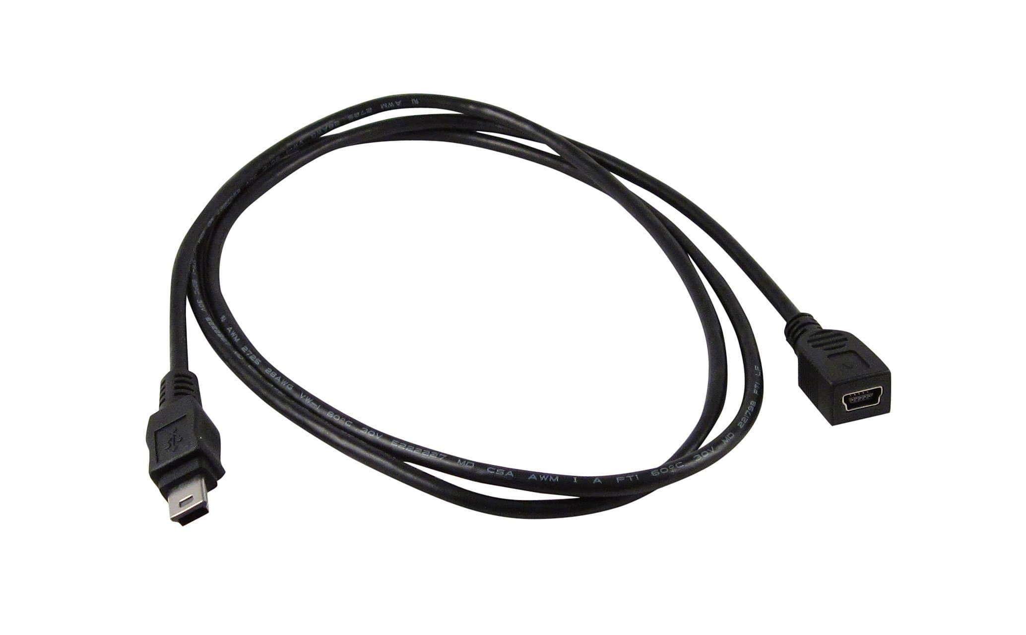 YCS basics Black 3 Foot USB 2.0 USB Mini B Male to USB Mini B Female Cable