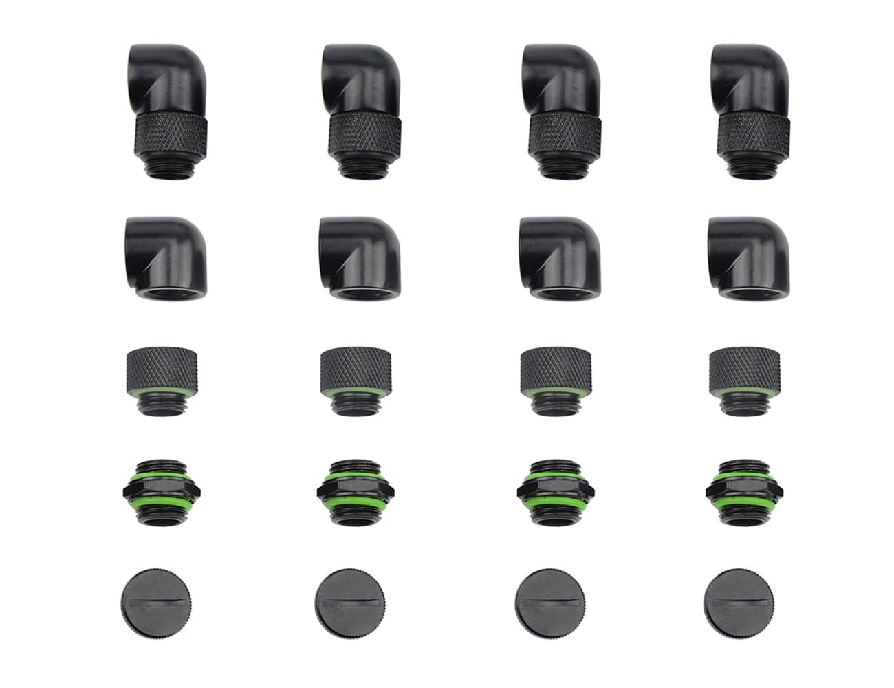 20 PCS Silver Chrome G1/4" Plug Fittings for Computer Water Cooling System (Black)