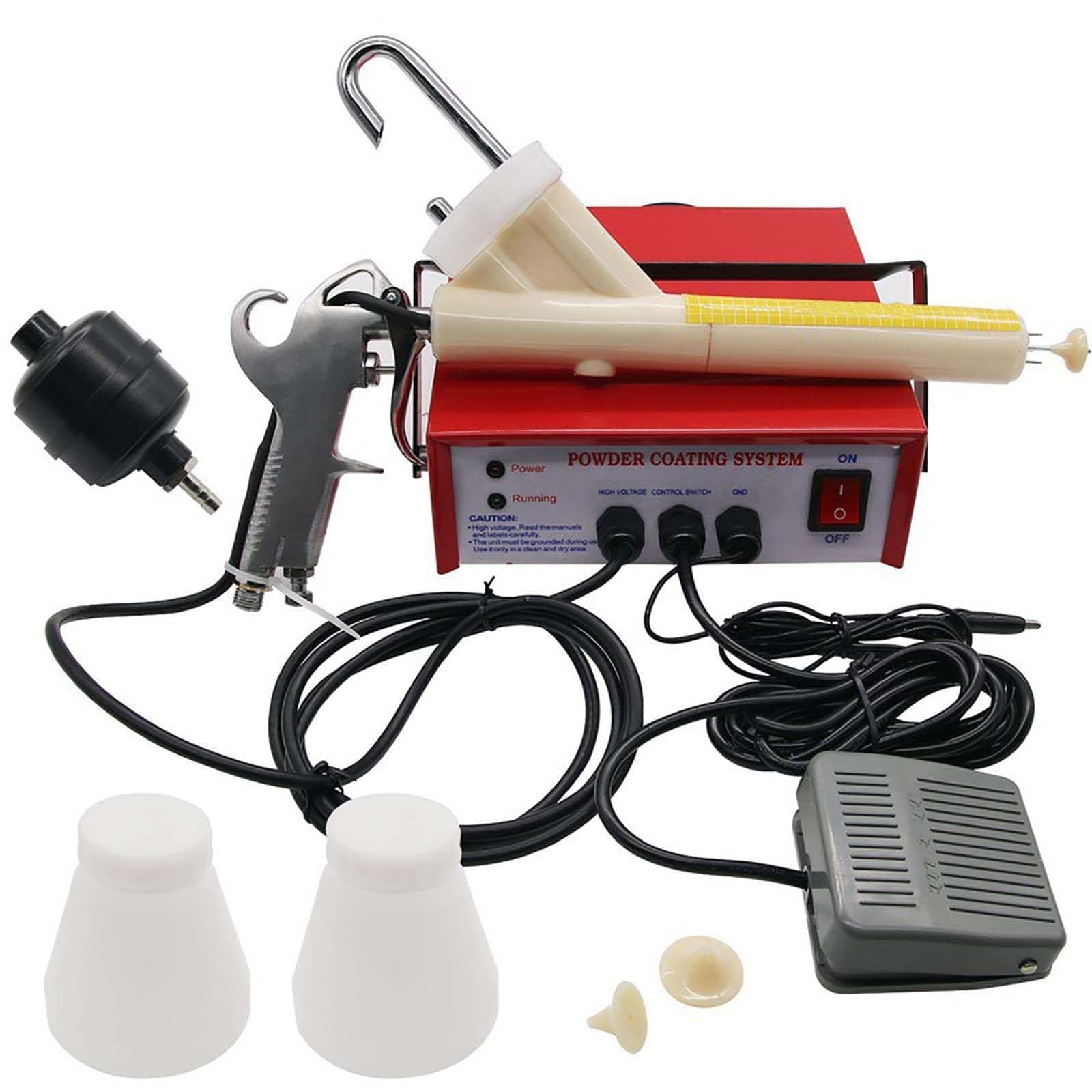 Electrostatic Powder Coating System Machine,Portable Electric Paint Spray Gun,with W/Foot Switch 5 Stage,Powder Coating Gun,Paint Spray Gun,Powder Coating Equipment