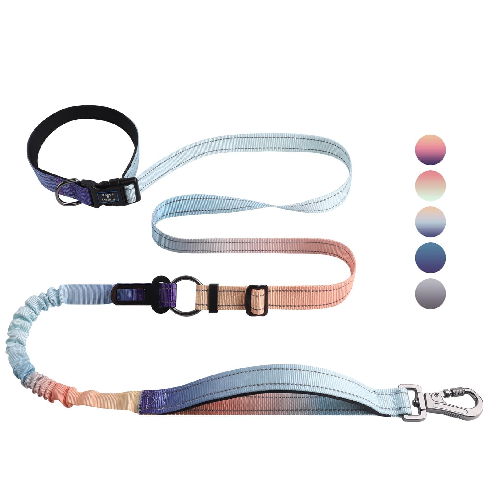 Hands Free Dog Leash Heavy Duty,No Pull Bungee Dog Running Waist Leash for Walking Training with Car Seatbelt 4-6FT