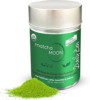 - Matcha Moon Barista Grade Matcha Powder – Daily Zen | Premium USDA Organic Japanese Green Tea | Energizing, Mindful & Focus-Boosting Powder for Lattes, Smoothies & Baking – 100g