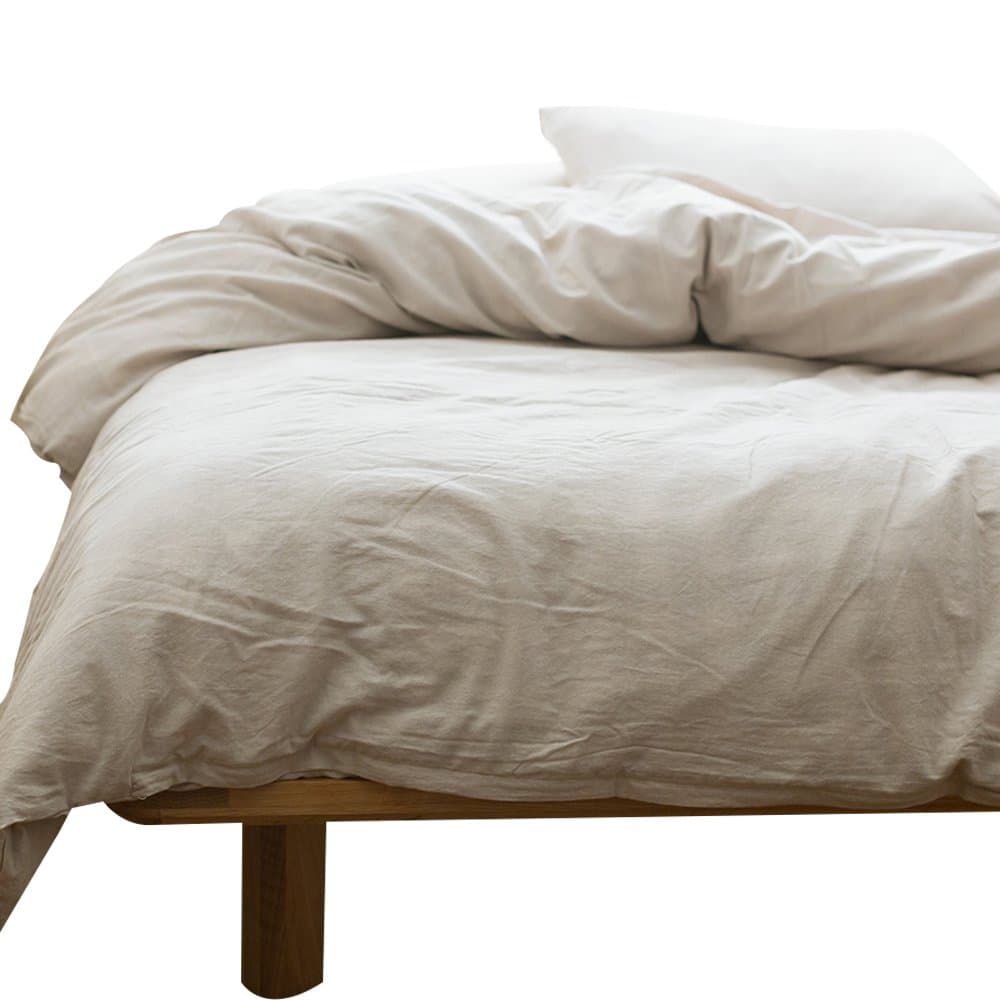 MKXI Solid Taupe Duvet Cover Set King Size Elegant Comforter Case Light Tan Quilt Cover Washed Cotton Neutral Bedroom Collection